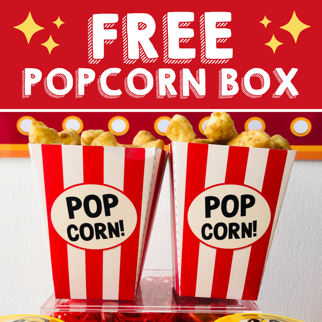 Free Popcorn Box Printable 