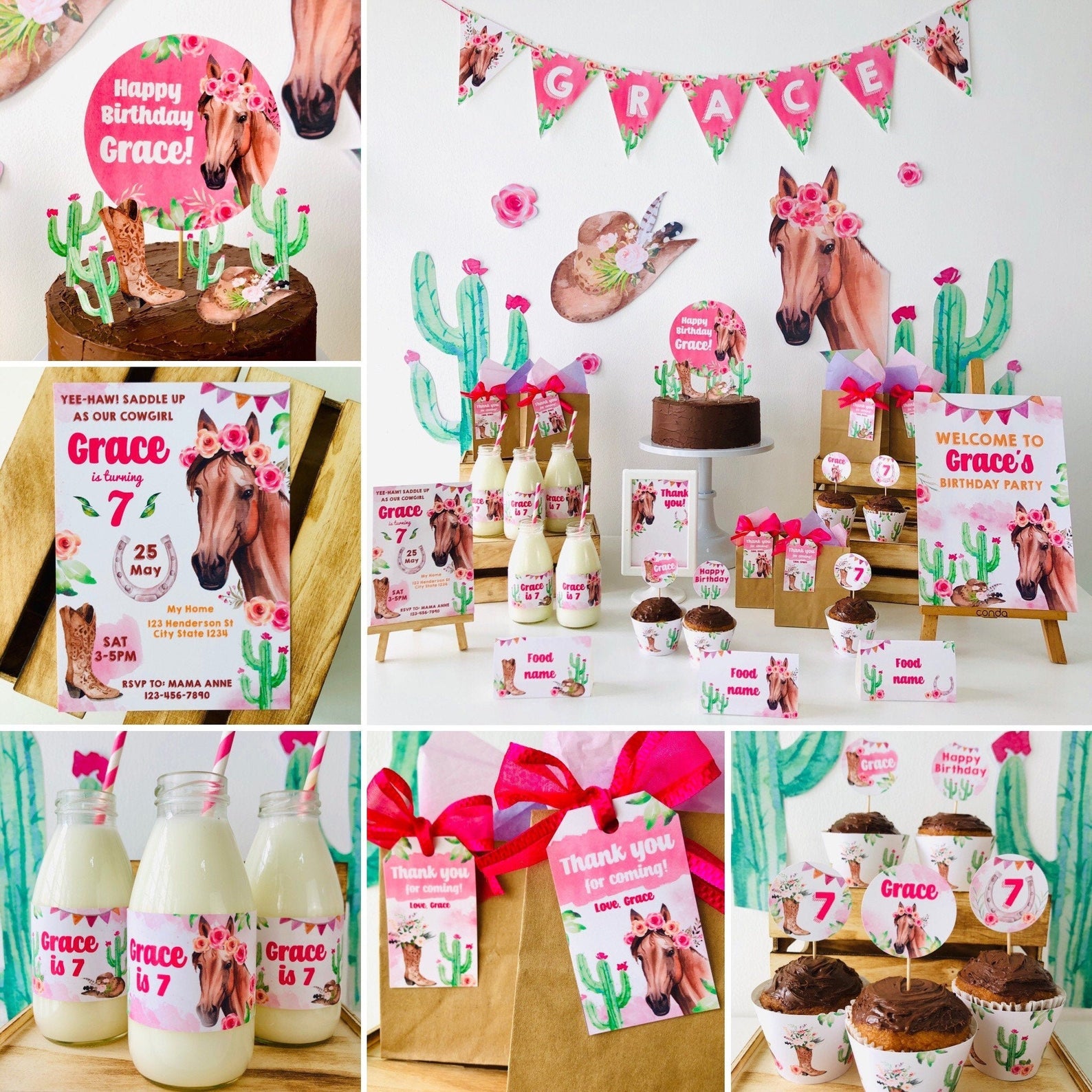 I Love Horses Birthday Party Pack, PRINTED PRODUCT, Happy Birthday Horse Lover, Horse store Party Decorations, Horse Birthday Party, Horse Party