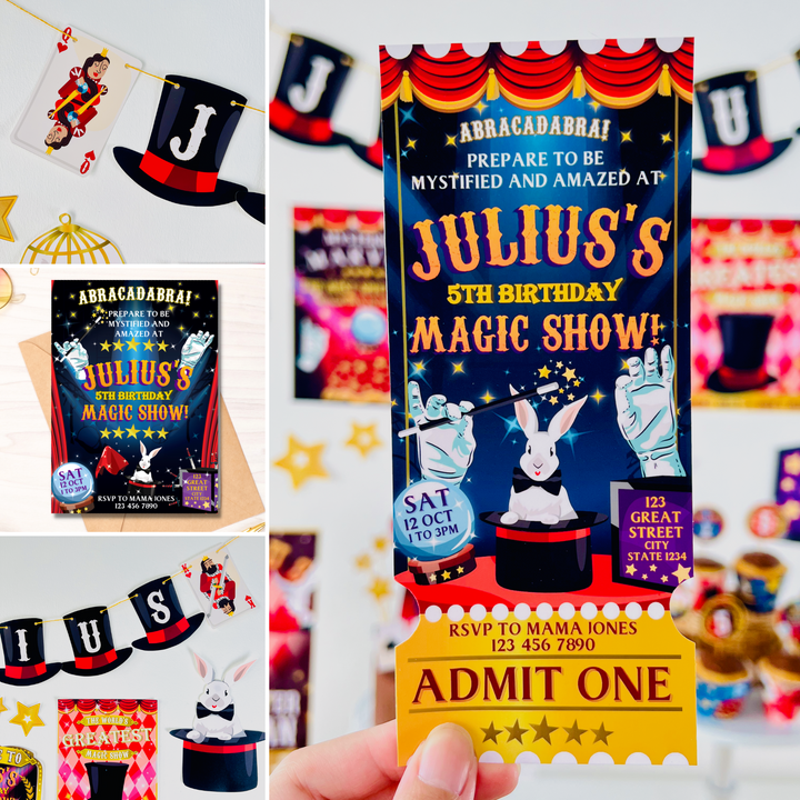 Magic Show Party Decorations Kit
