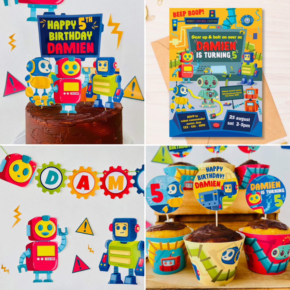 Robots and Science Party Decorations Kit