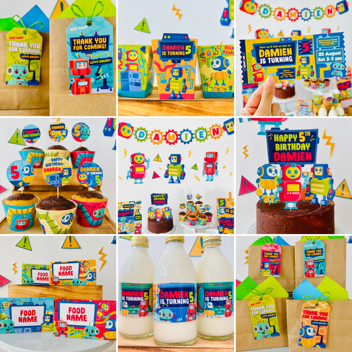 Robots and Science Party Decorations Kit