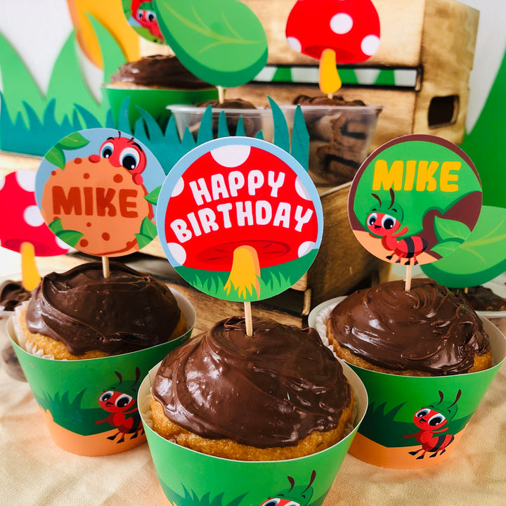 Ants Go Marching Cupcake Toppers