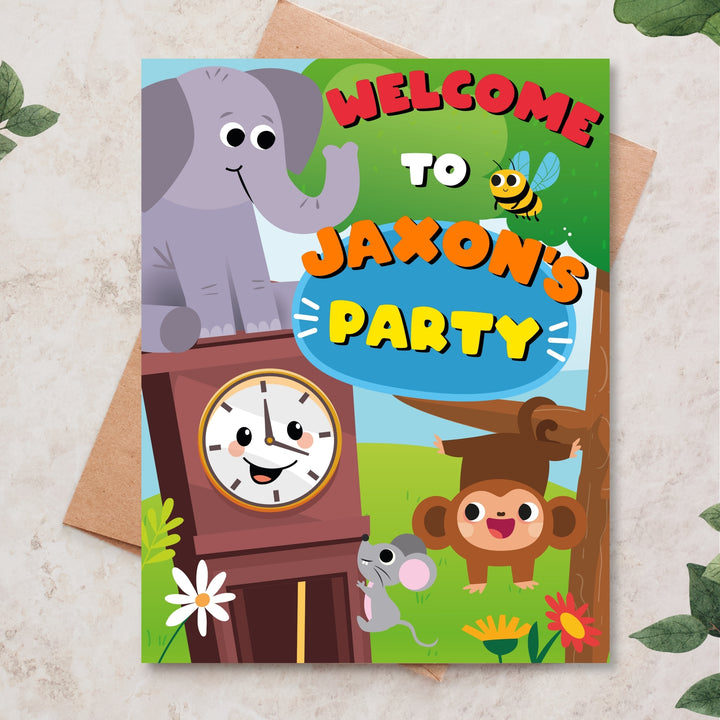 Hickory Dickory Dock Birthday Party Welcome Sign | Nursery Rhymes Party Yard Sign | Mouse went up the Clock Party Decor | First Birthday