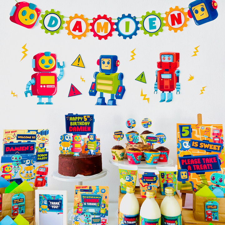 Robots and Science Party Decorations Kit