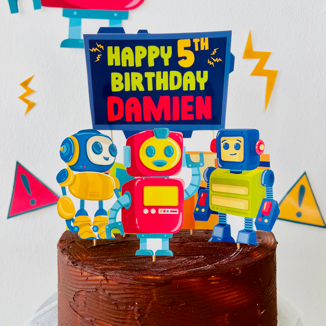 Robots and Science Cake Topper