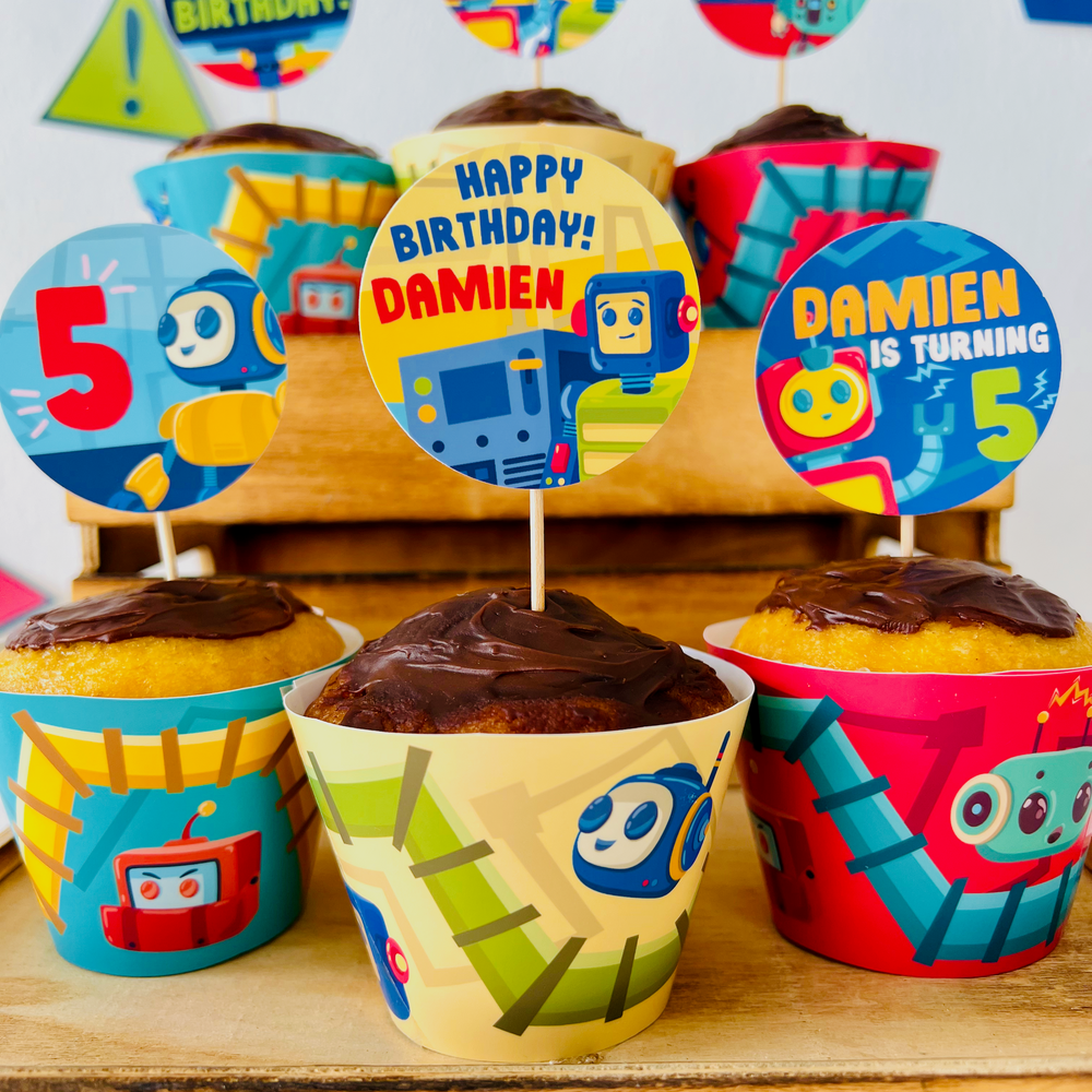 Robots and Science Cupcake Toppers