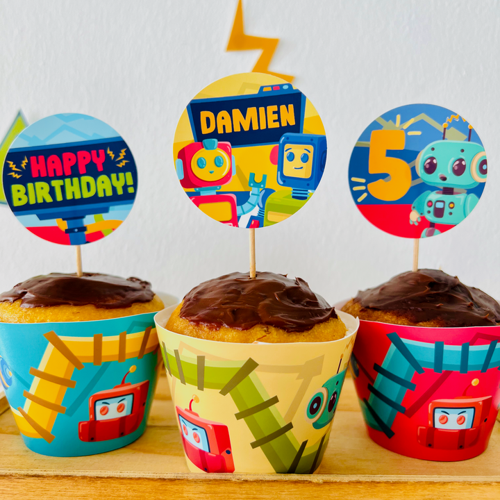 Robots and Science Cupcake Toppers