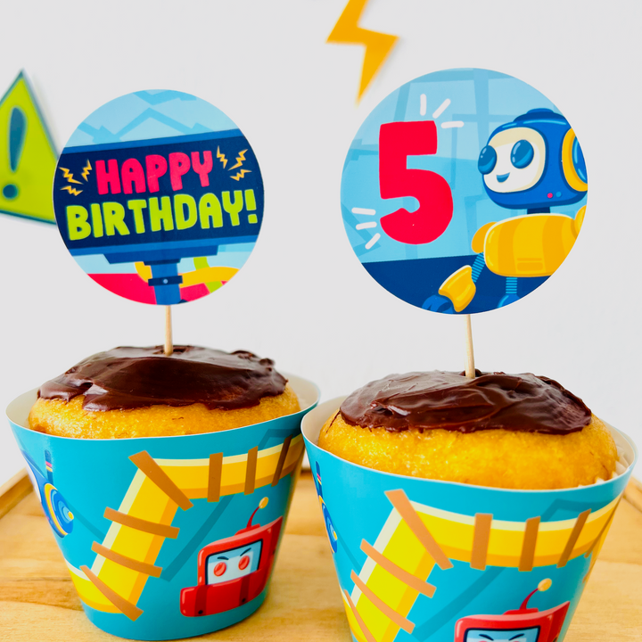 Robots and Science Cupcake Toppers