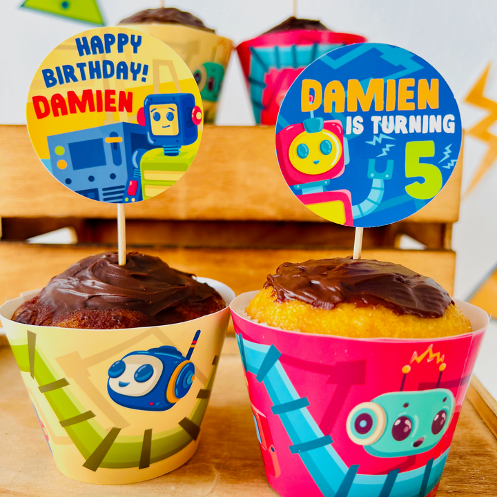 Robots and Science Cupcake Toppers