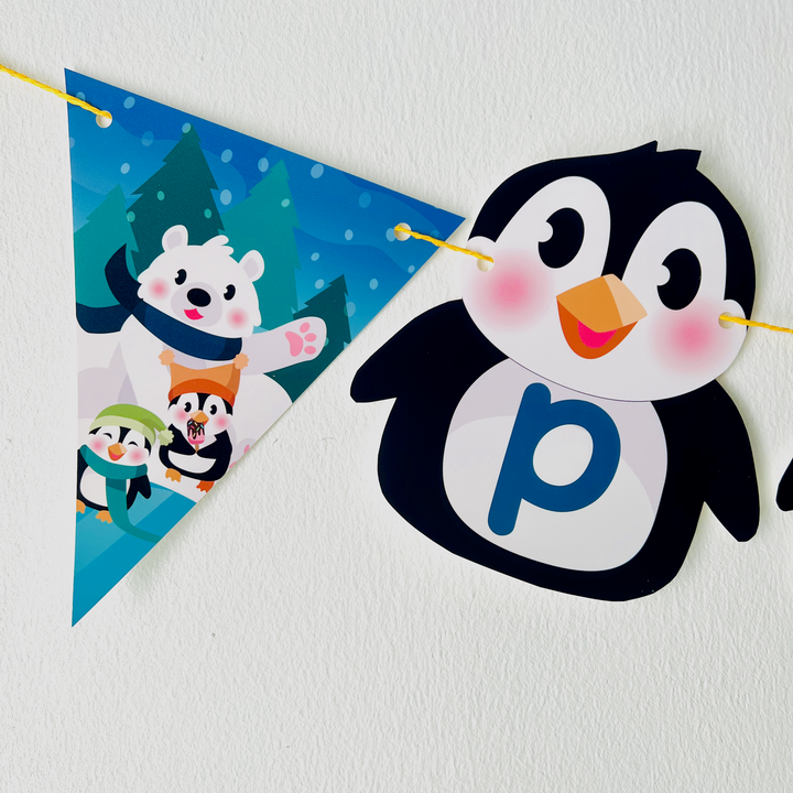 Penguin Wonderland Birthday Banner