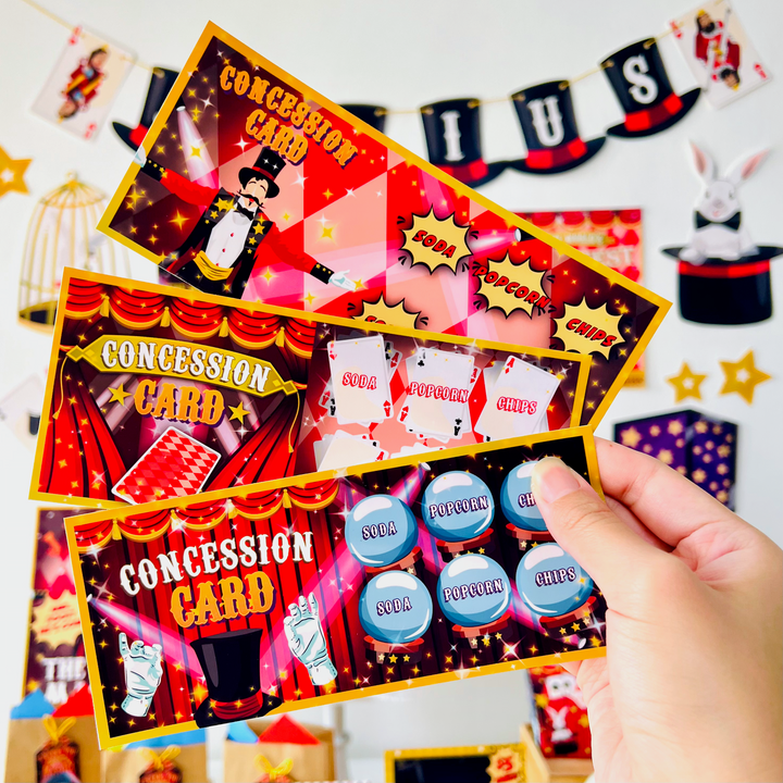 Magic Show Concession Cards