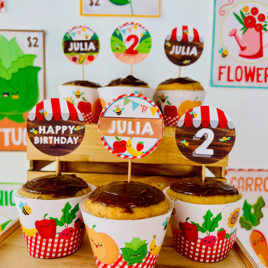 Farmers' Market Cupcake Toppers