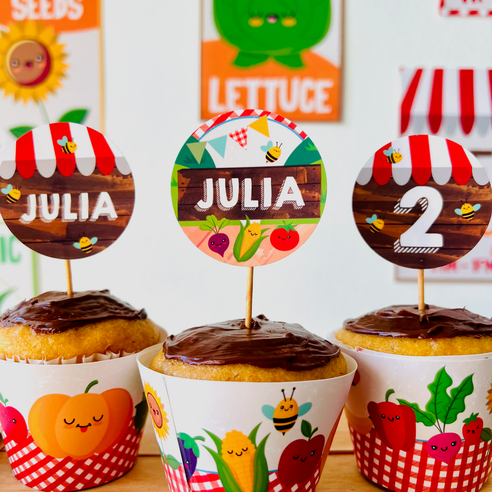 Farmers' Market Cupcake Toppers