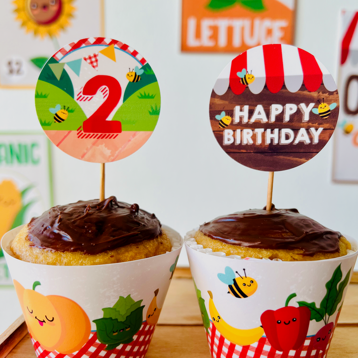 Farmers' Market Cupcake Toppers