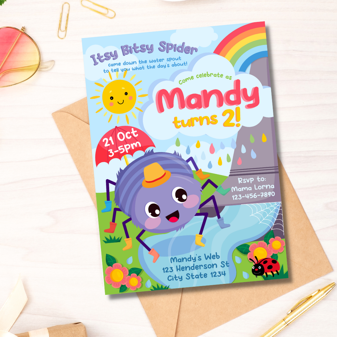 Incy Wincy Spider Invitation