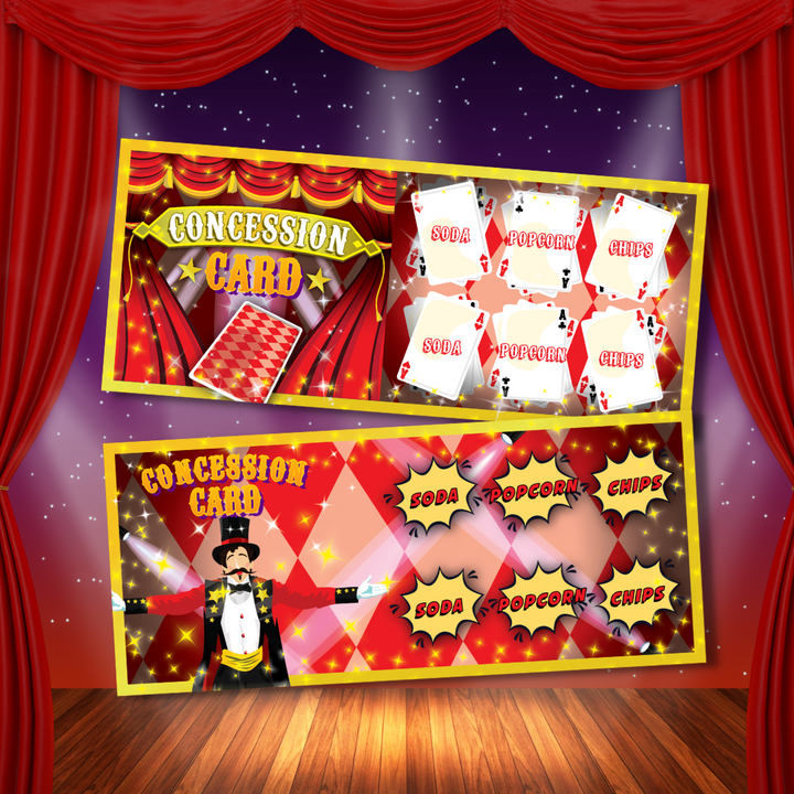 Magic Show Concession Cards