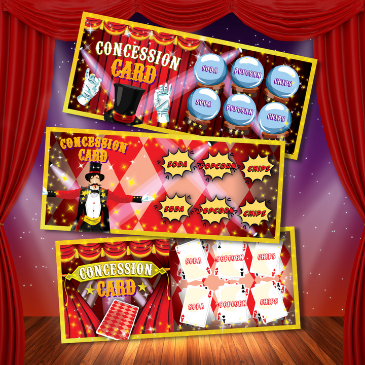 Magic Show Concession Cards