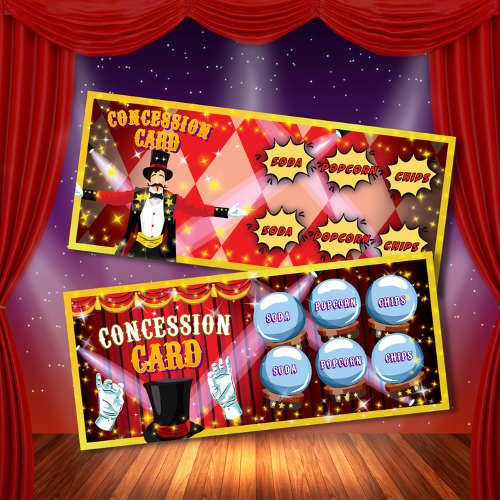 Magic Show Concession Cards