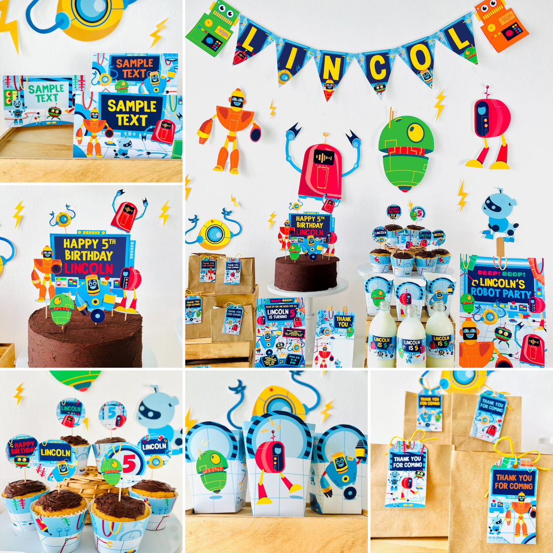 Robots Party Decorations Kit