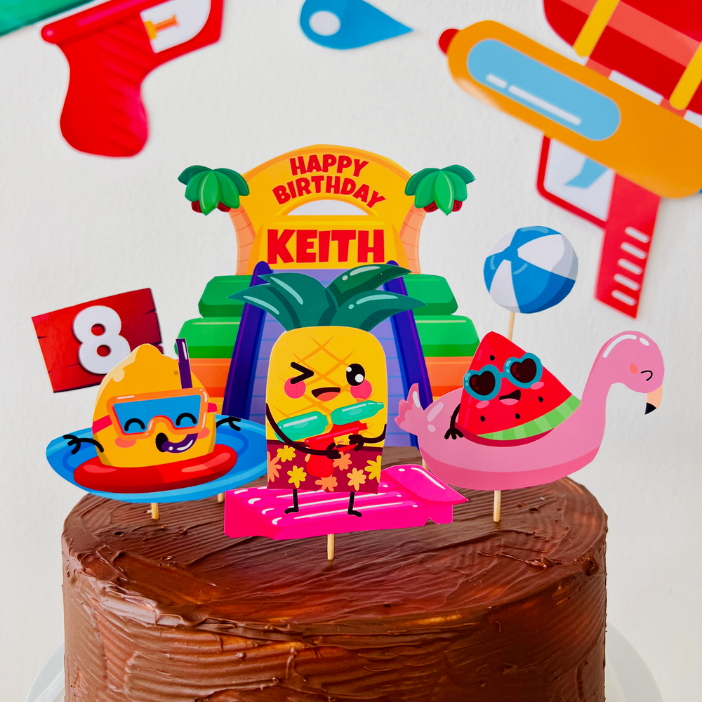 Water Park Cake Topper