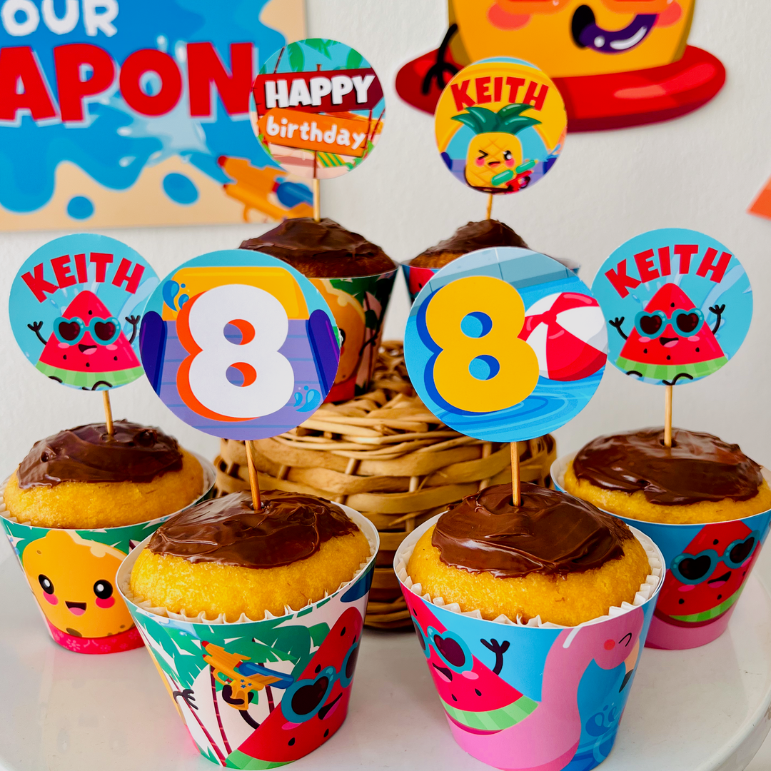 Water Park Cupcake Toppers