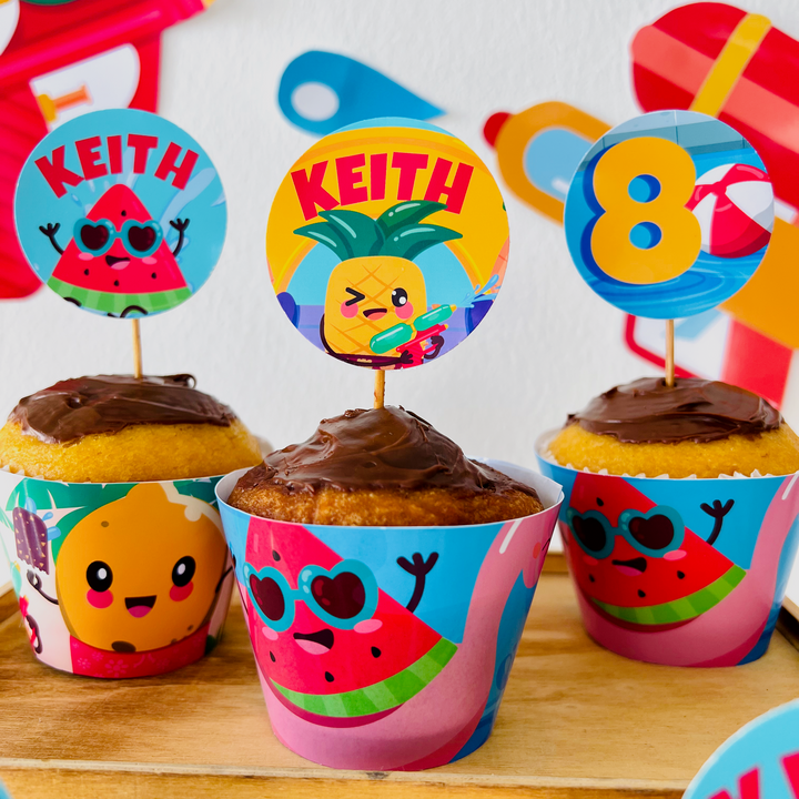 Water Park Cupcake Toppers