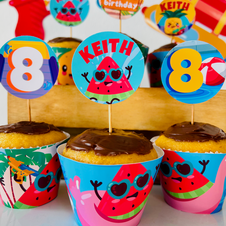 Water Park Cupcake Toppers