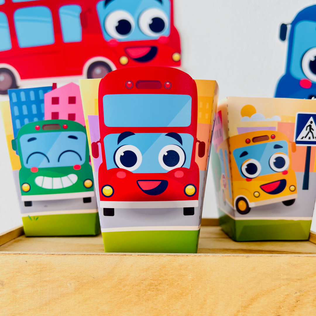 Wheels on the Bus Go Round Favor Boxes