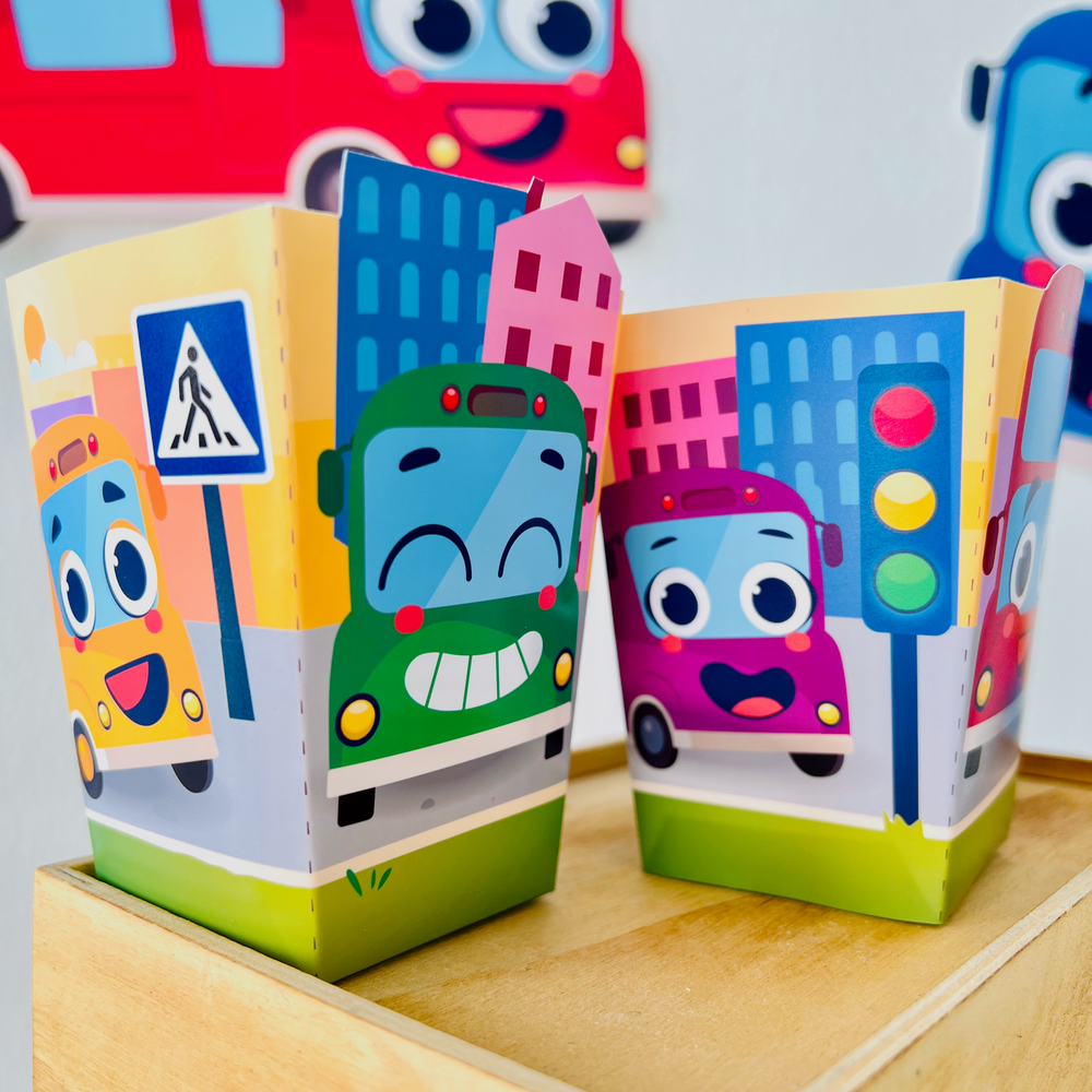 Wheels on the Bus Go Round Favor Boxes