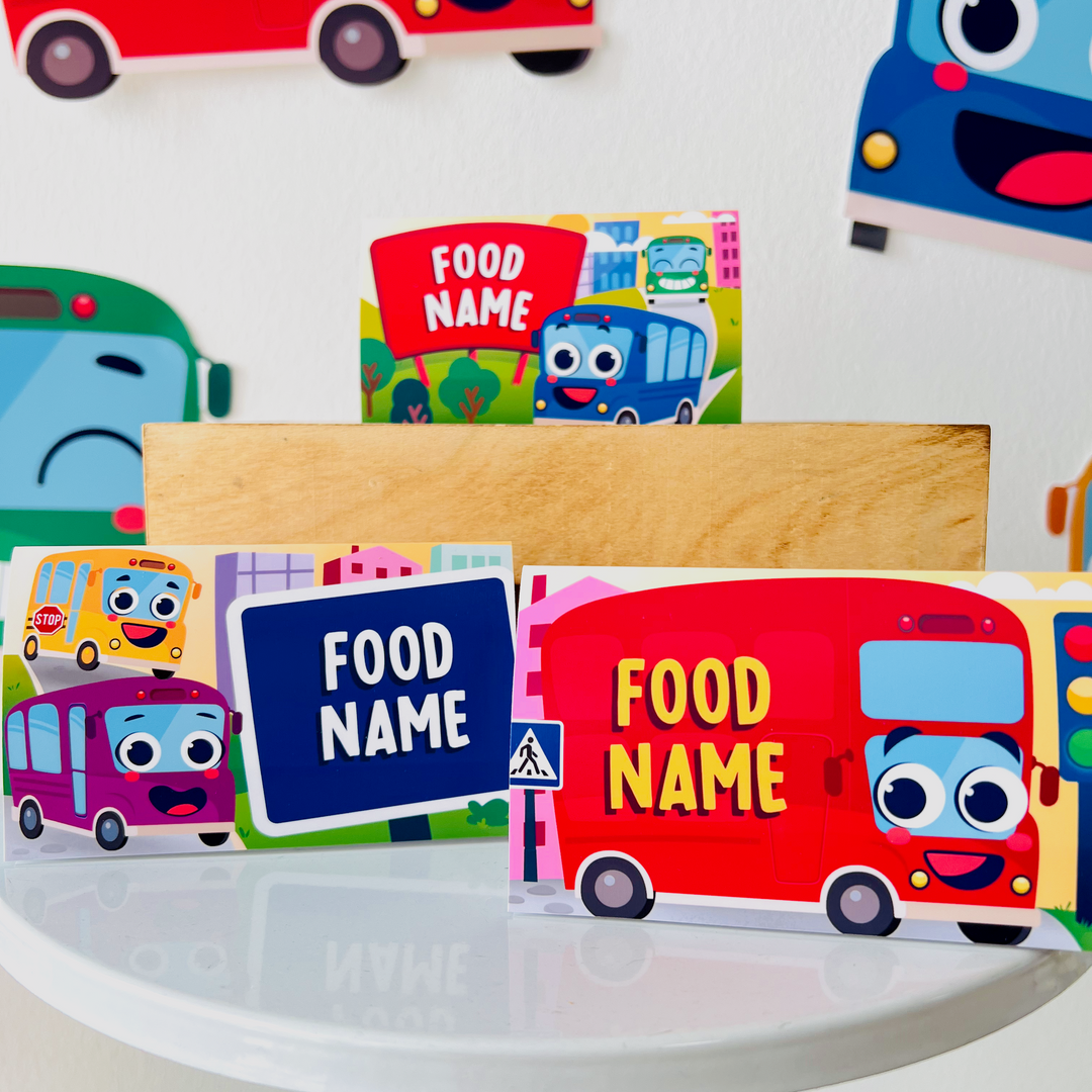 Wheels on the Bus Go Round Food Labels
