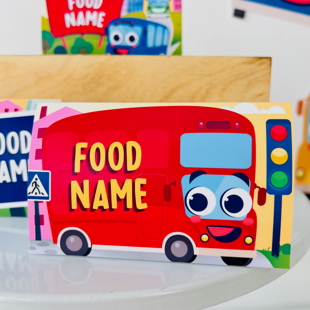 Wheels on the Bus Go Round Food Labels