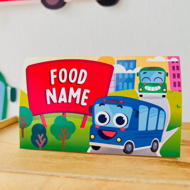 Wheels on the Bus Go Round Food Labels