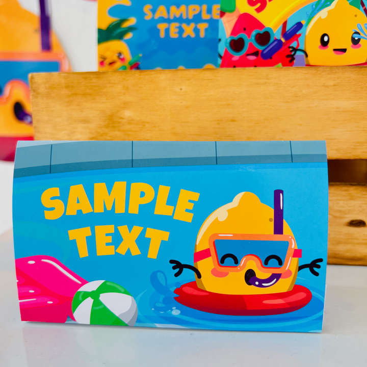 Water Park Food Labels