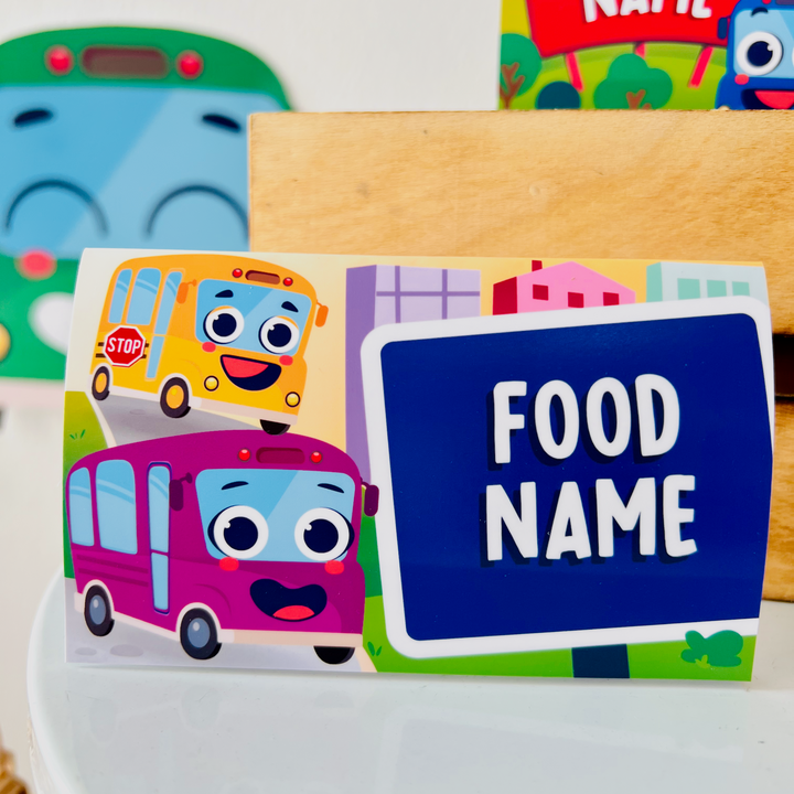 Wheels on the Bus Go Round Food Labels