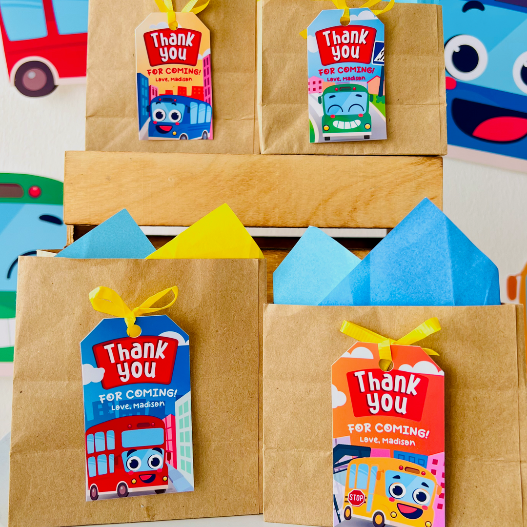 Wheels on the Bus Go Round Gift Tags