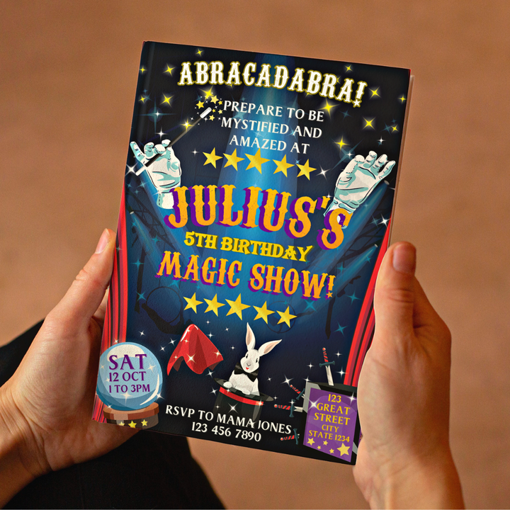 Magic Show Birthday Invitation