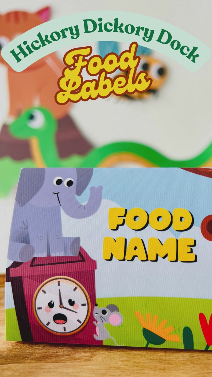 Hickory Dickory Dock Party Food Labels | Nursery Rhymes Party Food Tent Cards| Mouse went up the Clock Party Decor Place Cards | First Birthday