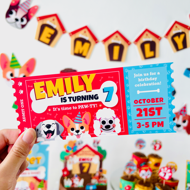 Puppy Dogs Ticket Invitation