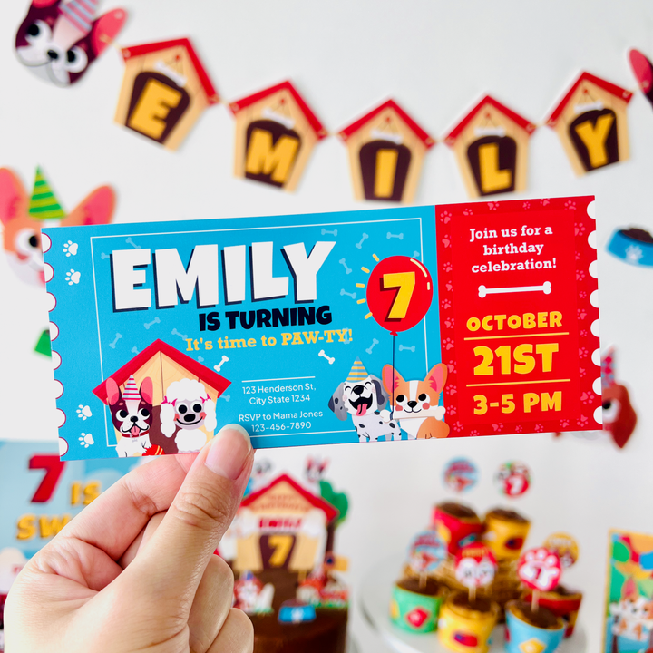 Puppy Dogs Ticket Invitation