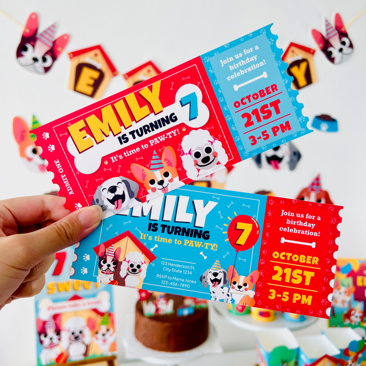 Puppy Dogs Ticket Invitation