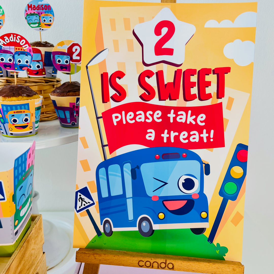 Wheels on the Bus Go Round Treats Sign