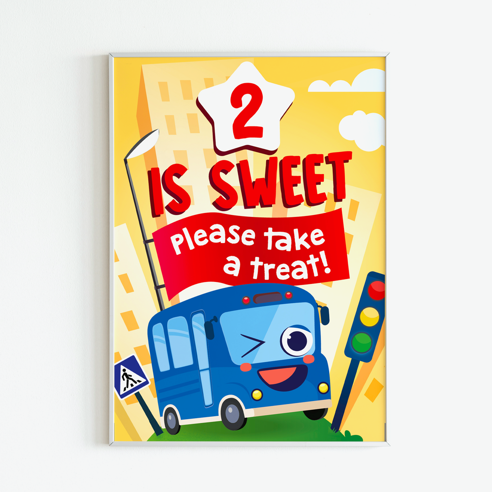Wheels on the Bus Go Round Treats Sign
