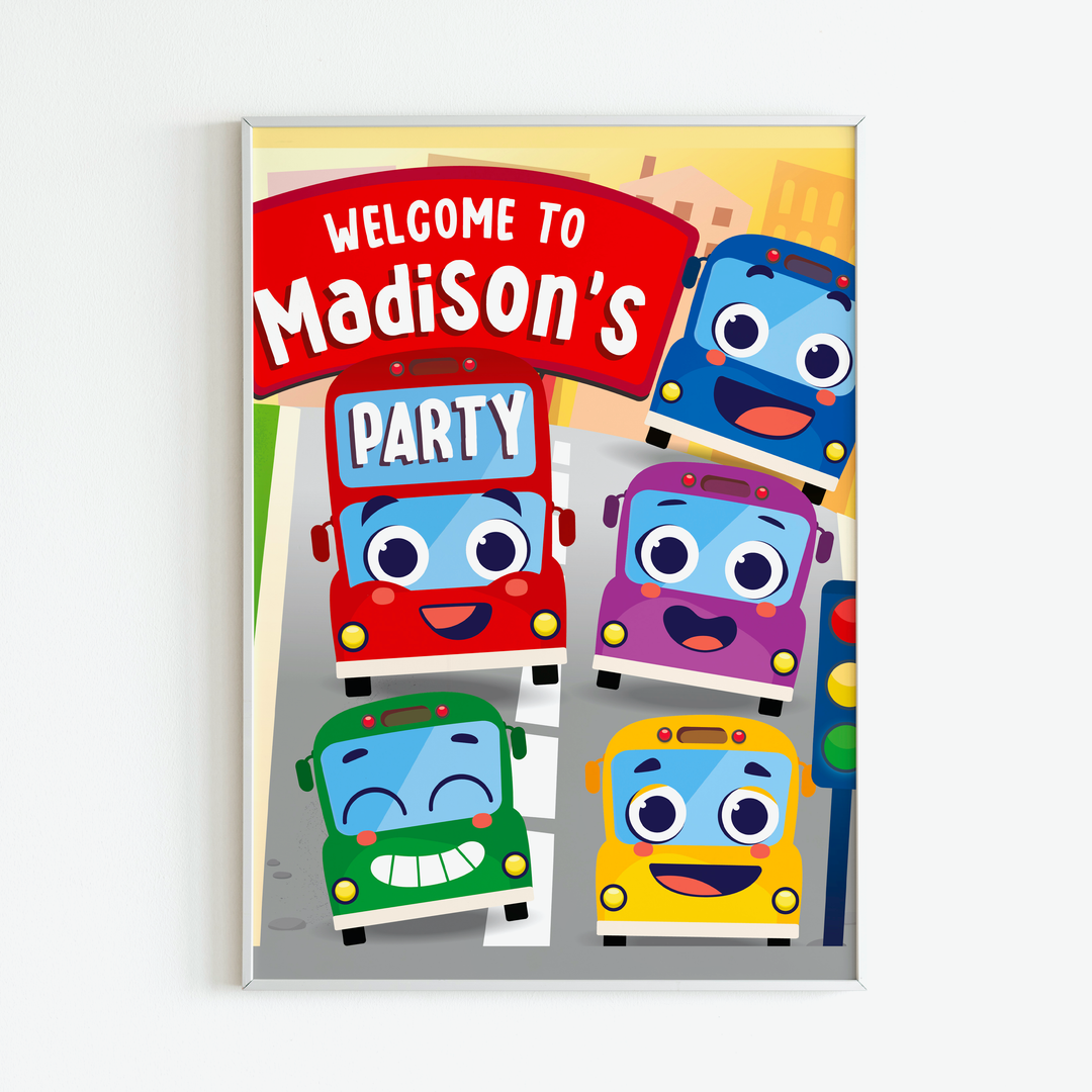 Wheels on the Bus Go Round Welcome Sign
