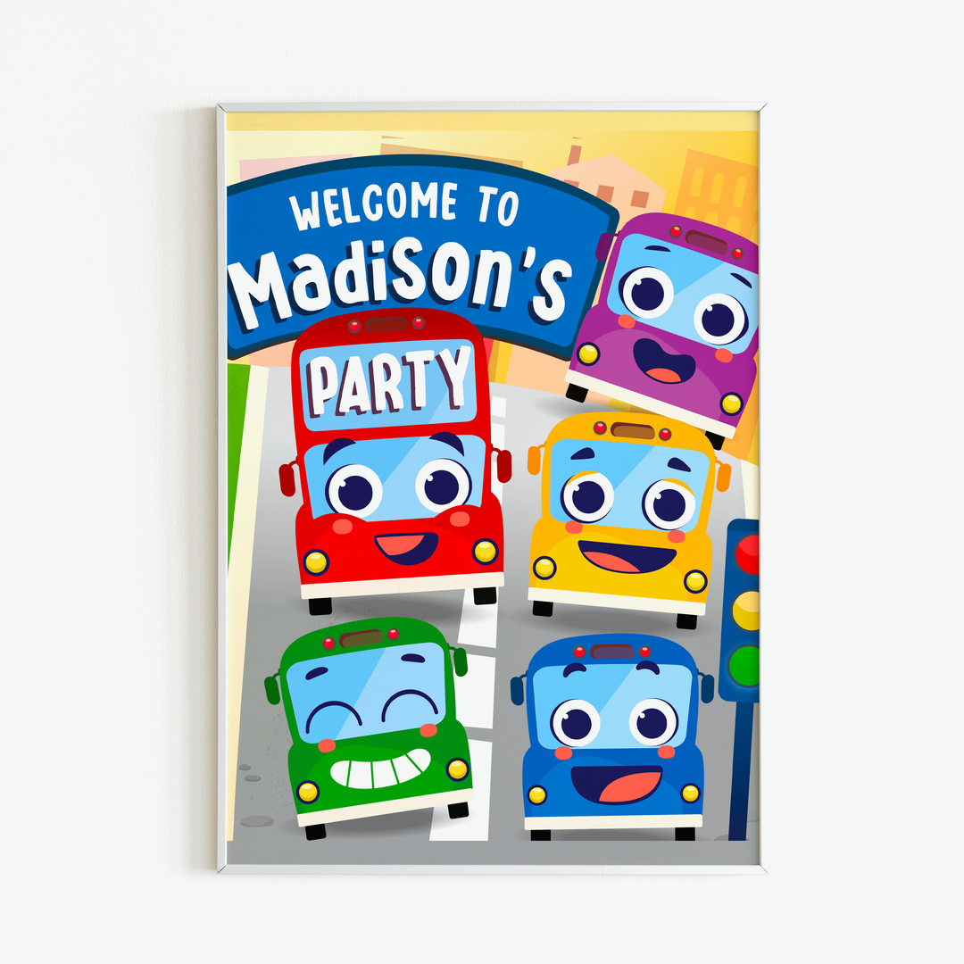 Wheels on the Bus Go Round Welcome Sign