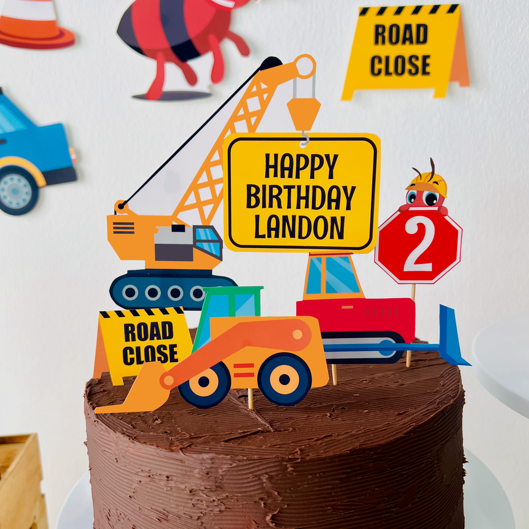 Ants Construction Trucks Cake Topper