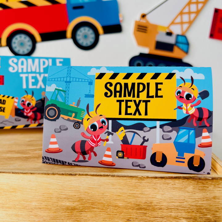 Ants Construction Trucks Food Labels