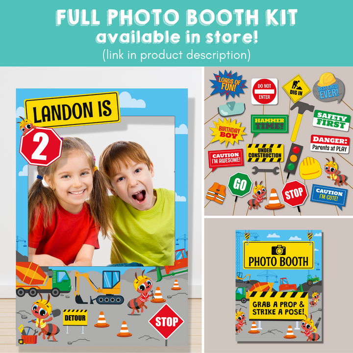 Ants Construction Trucks Full Photo Booth Kit