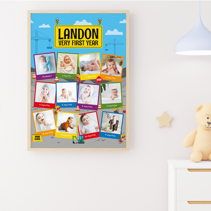 Ants Construction Trucks Milestone Photoboard