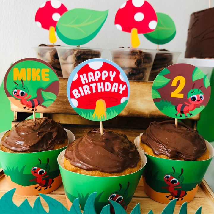 Ants Go Marching Cupcake Toppers