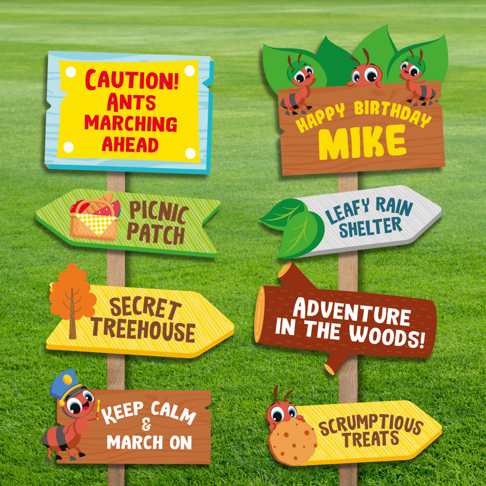 Ants Go Marching Party Signs